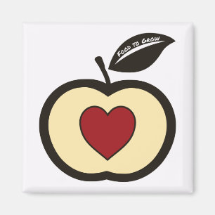 Apple & Heart Core Food to Grow Logo Magnet