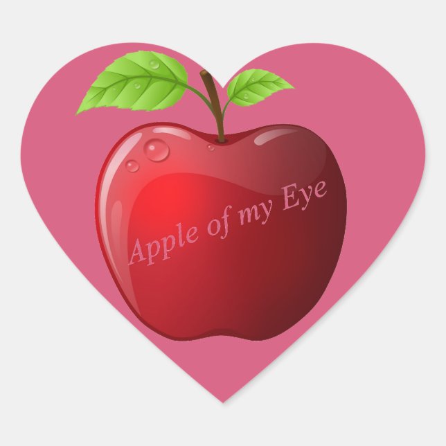 Apple Heart Herz-Aufkleber (Vorderseite)