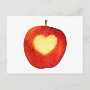 Apple Heart Postcard Postkarte