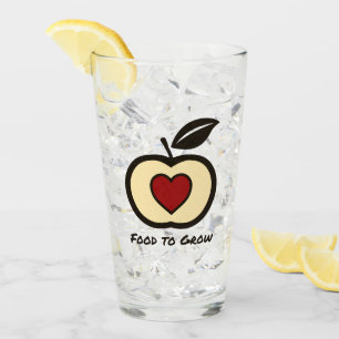 Apple & Herz Rot & Schwarz Food to Grow Logo Glas
