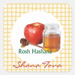 Apple Honey Sweet New Year Quadratischer Aufkleber