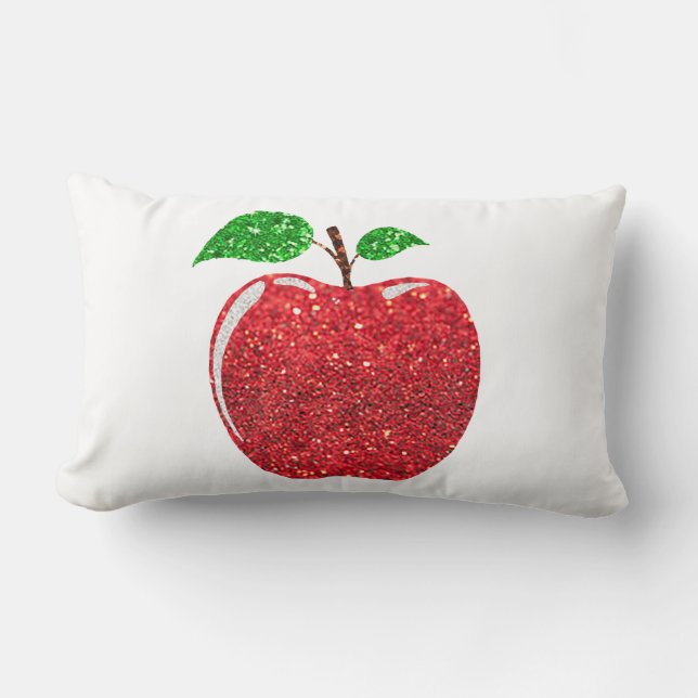 Apple Imitate Roter Glitzer Lendenkissen (Vorderseite)