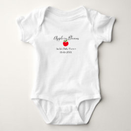 Apple in bloom baby shower red apple name date baby strampler