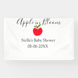 Apple in bloom baby shower red apple name date banner