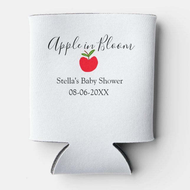 Apple in bloom baby shower red apple name date  dosenkühler (Vorderseite)