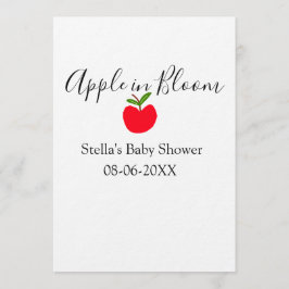 Apple in bloom baby shower red apple name date einladung