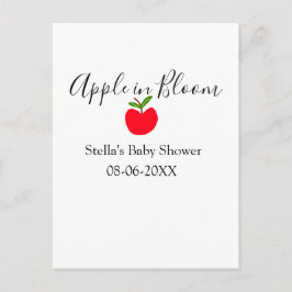 Apple in bloom baby shower red apple name date postkarte