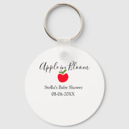 Apple in bloom baby shower red apple name date schlüsselanhänger