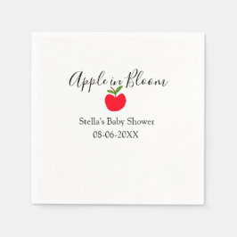 Apple in bloom baby shower red apple name date serviette