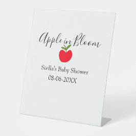 Apple in bloom baby shower red apple name date sockelschild