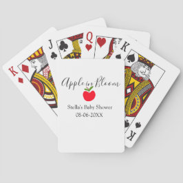 Apple in bloom baby shower red apple name date spielkarten