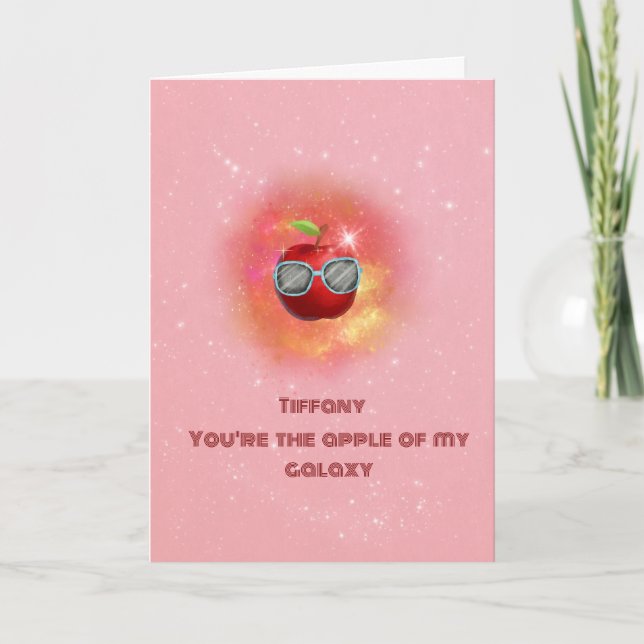 Apple in der dankbaren Galaxy Danke-Card Dankeskarte (Vorderseite)