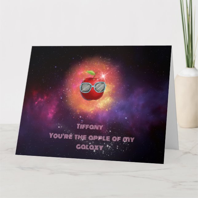Apple in der dankbaren Galaxy Danke-Card Dankeskarte (Vorderseite)