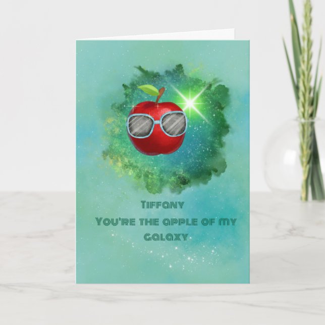 Apple in der dankbaren Galaxy Danke-Card Dankeskarte (Vorderseite)