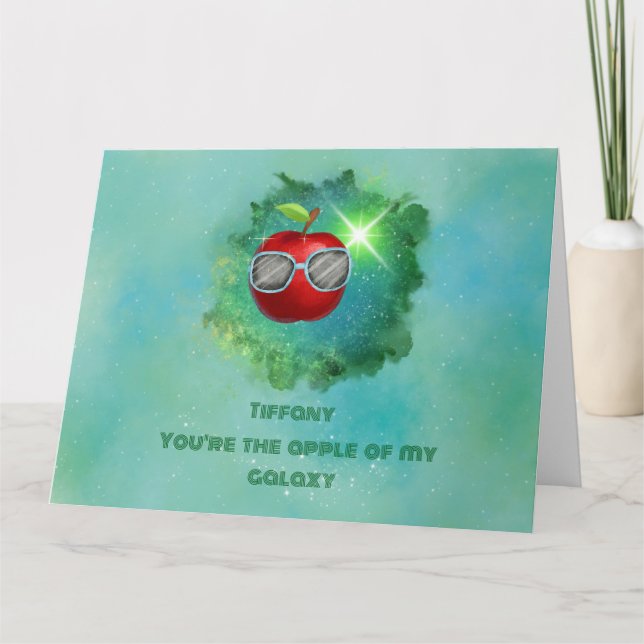 Apple in der dankbaren Galaxy Danke-Card Dankeskarte (Vorderseite)
