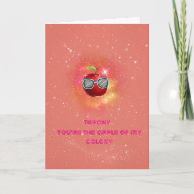 Apple in der dankbaren Galaxy Danke-Card Dankeskarte (Vorderseite)