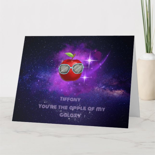 Apple in der dankbaren Galaxy Danke-Card Dankeskarte (Vorderseite)
