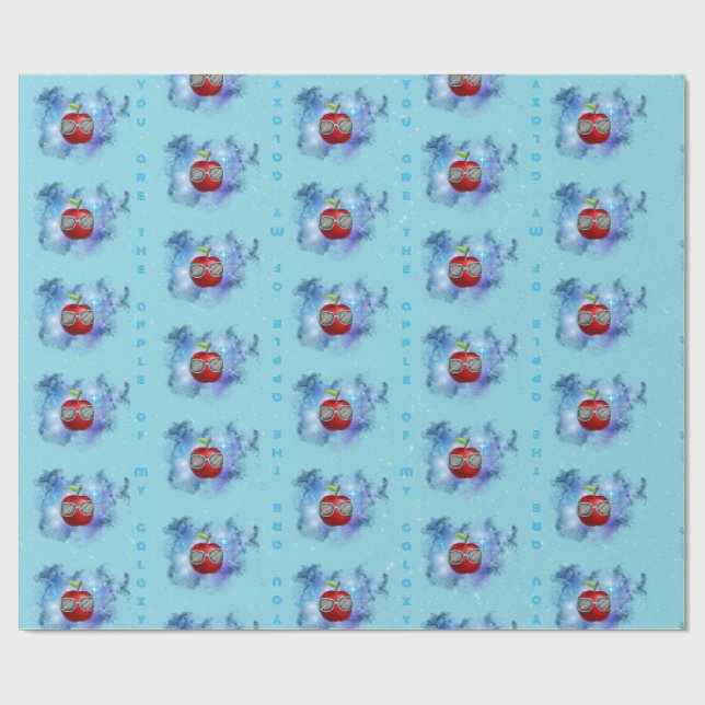 Apple in einem dankbaren Galaxy Wrapping Paper Geschenkpapier (Flach)