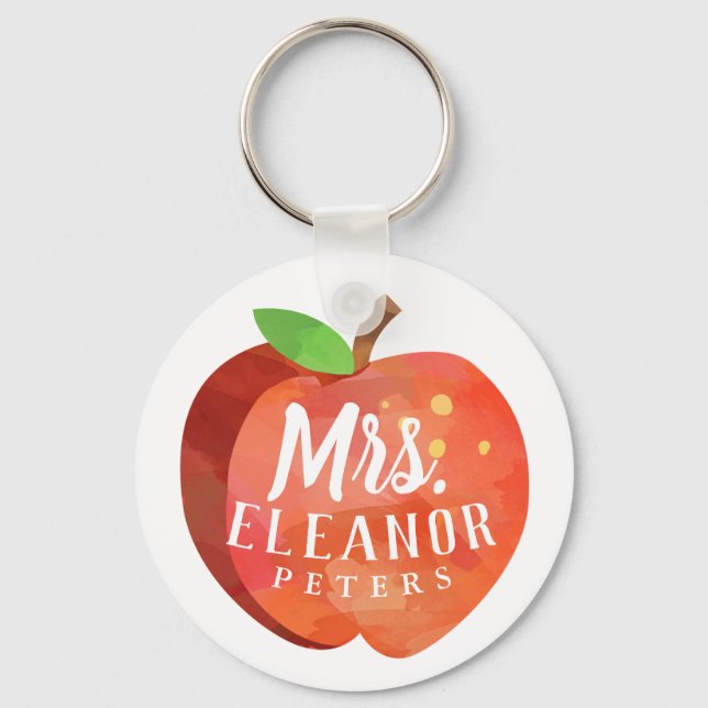 Apple-Individuelle Name des Lehrers Schlüsselanhänger (Vorderseite)