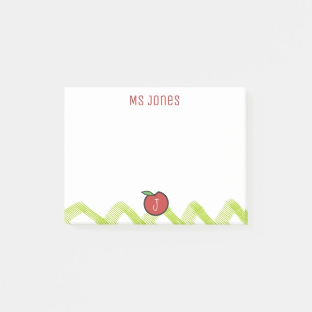 Apple Individuelle Name Monogram Post it® Notes Post-it Klebezettel (Vorderseite)