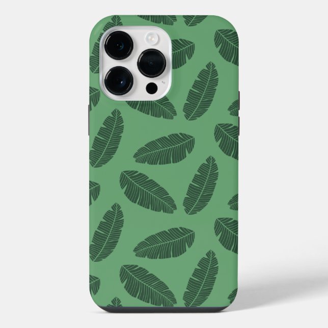 Apple iPhone 11 Pro Max grüne Blätter Muster iPhone 14 Pro Max Hülle (Rückseite)