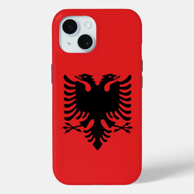 Apple iPhone 15 Case-Mate mit Albanienflagge Hülle (Rückseite)