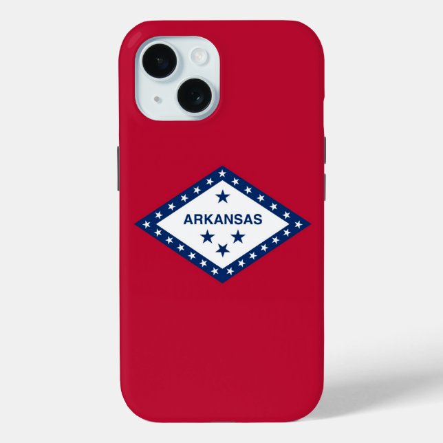 Apple iPhone 15 Case-Mate mit Arkansas-Flagge Hülle (Rückseite)