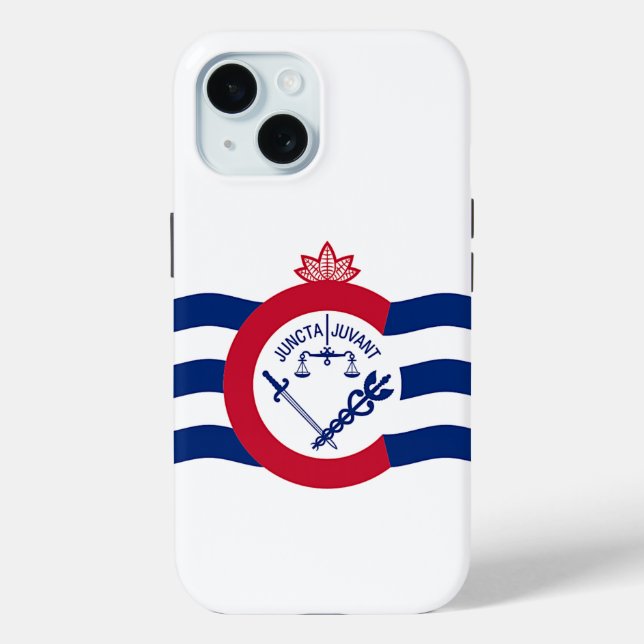 Apple iPhone 15 Case-Mate mit Cincinnati-Flagge Case-Mate iPhone Hülle (Rückseite)
