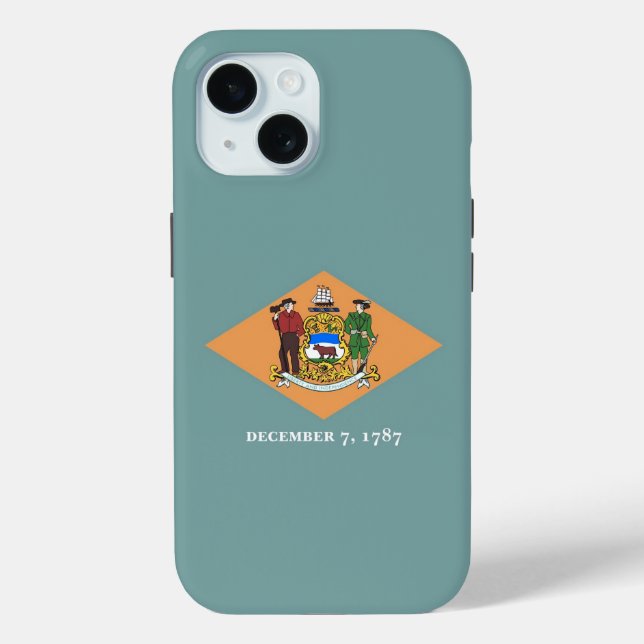 Apple iPhone 15 Case-Mate mit Delaware-Flagge Hülle (Rückseite)