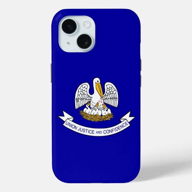 Apple iPhone 15 Case-Mate mit Louisiana-Flagge Hülle (Rückseite)
