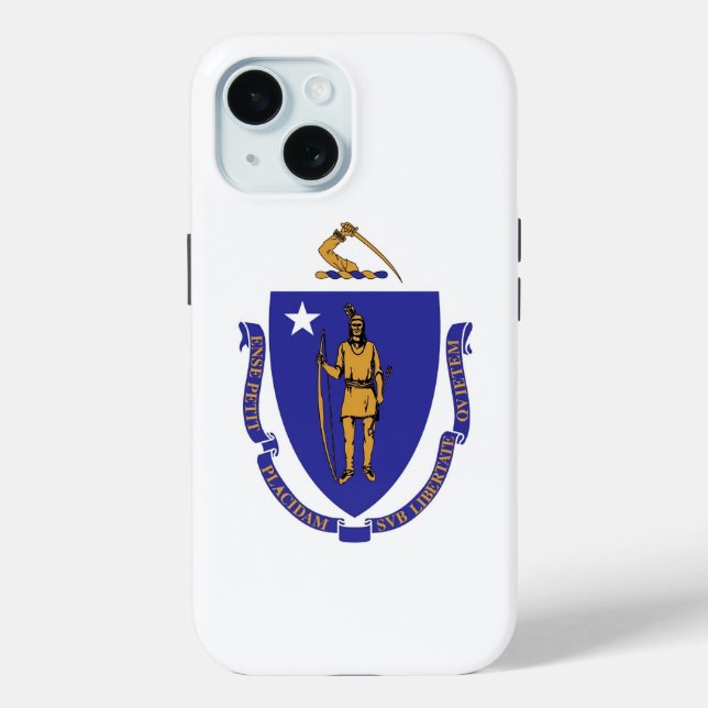 Apple iPhone 15 Case-Mate mit Massachusetts Flag Hülle (Rückseite)