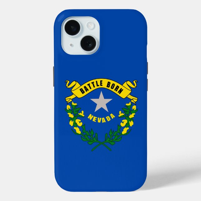 Apple iPhone 15 Case-Mate mit Nevada-Flagge Hülle (Rückseite)