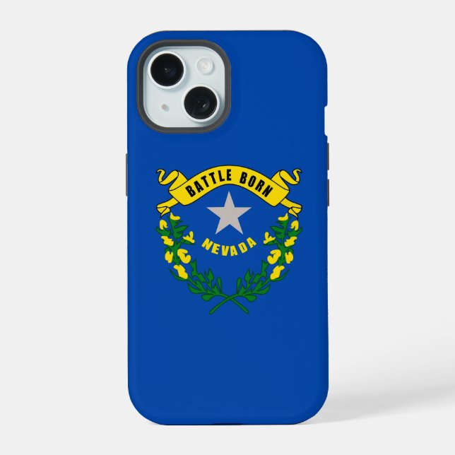 Apple iPhone 15 Case-Mate mit Nevada-Flagge Hülle (Rückseite)