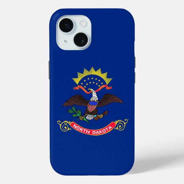 Apple iPhone 15 Case-Mate mit North Dakota-Flagge Hülle (Rückseite)