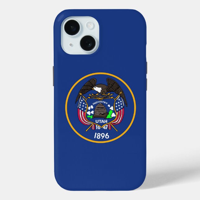 Apple iPhone 15 Case-Mate, Utah-Flagge Case-Mate iPhone Hülle (Rückseite)