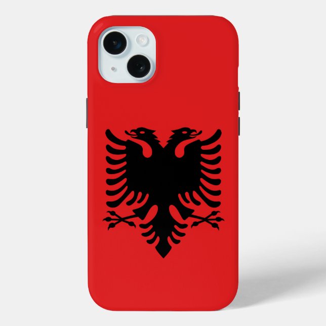 Apple iPhone 15 Plus Case-Mate, Albanien-Flagge Case-Mate iPhone Hülle (Rückseite)