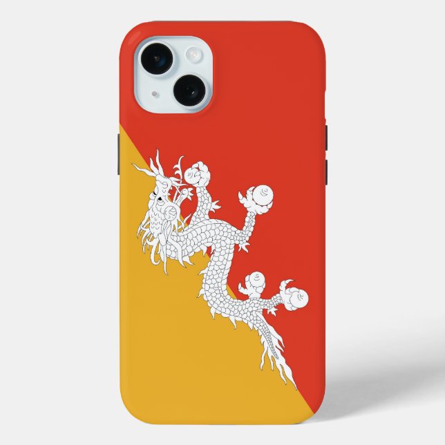 Apple iPhone 15 Plus Hülle, Flagge von Bhutan Case-Mate iPhone Hülle (Rückseite)