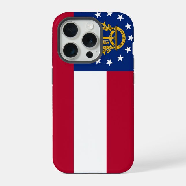 Apple iPhone 15 Pro Case-Mate, georgische Flagge Hülle (Rückseite)