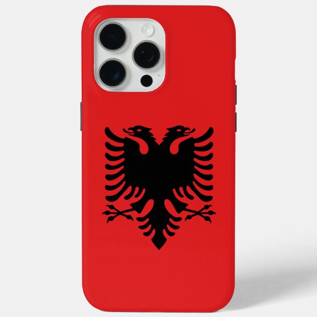 Apple iPhone 15 Pro Max Fall, Albanien Flagge Case-Mate iPhone Hülle (Rückseite)