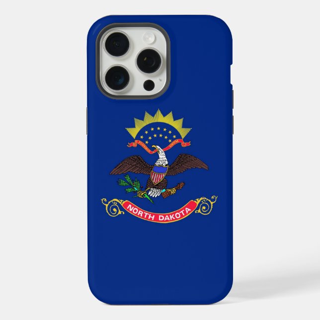 Apple iPhone 15 Pro Max Hülle, North Dakota Flagge Hülle (Rückseite)