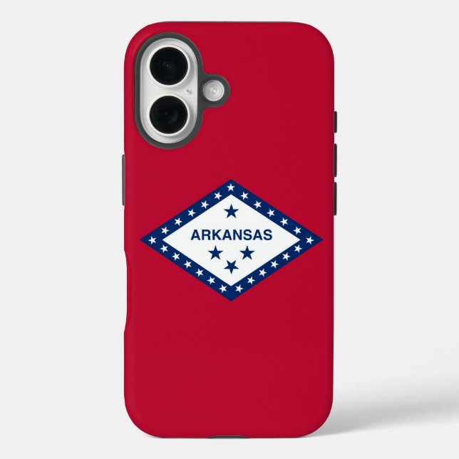 Apple iPhone 16 Case-Mate mit Arkansas-Flagge Hülle (Rückseite)