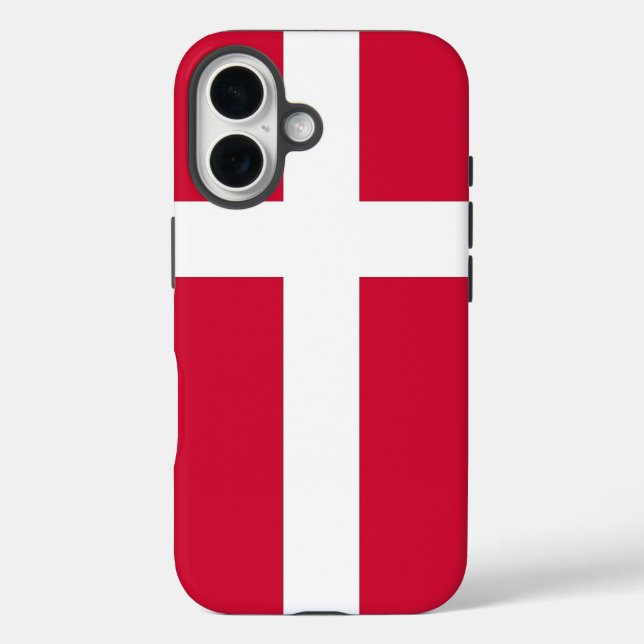 Apple iPhone 16 Case-Mate mit dänischer Flagge Hülle (Rückseite)