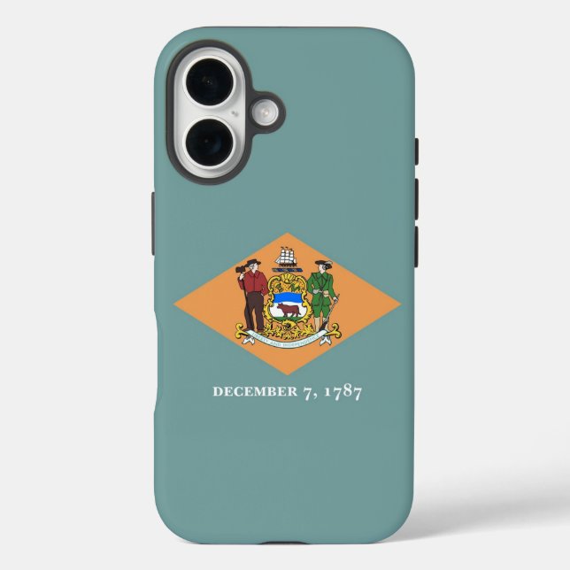 Apple iPhone 16 Case-Mate mit Delaware-Flagge Hülle (Rückseite)