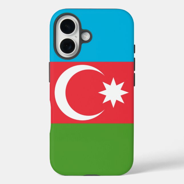 Apple iPhone 16 Case-Mate mit der Flagge Aserbaids Hülle (Rückseite)