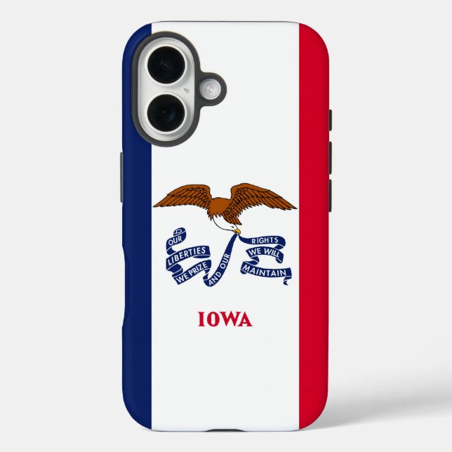 Apple iPhone 16 Case-Mate mit Iowa-Flagge Hülle (Rückseite)