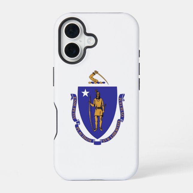 Apple iPhone 16 Case-Mate mit Massachusetts-Flagge Hülle (Rückseite)