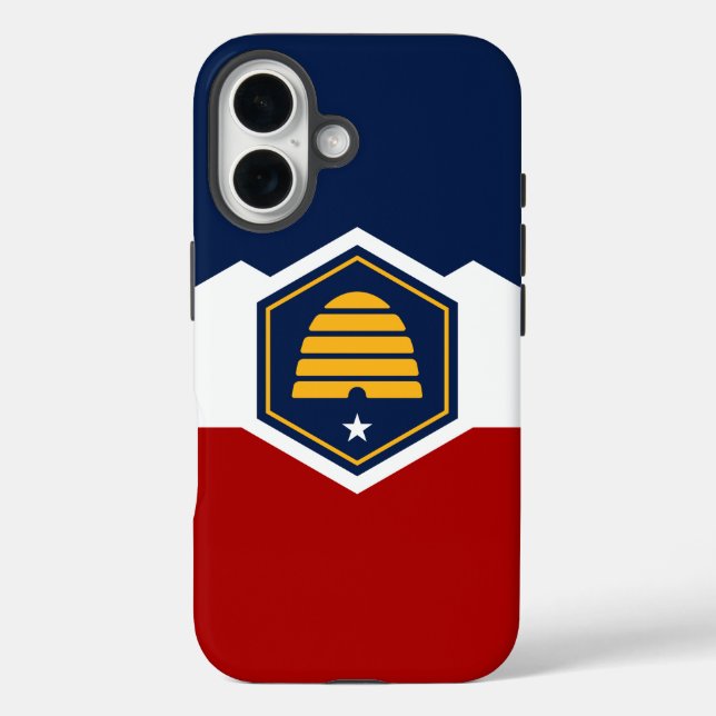 Apple iPhone 16 Case, Utah State flag iPhone 16 Hülle (Rückseite)