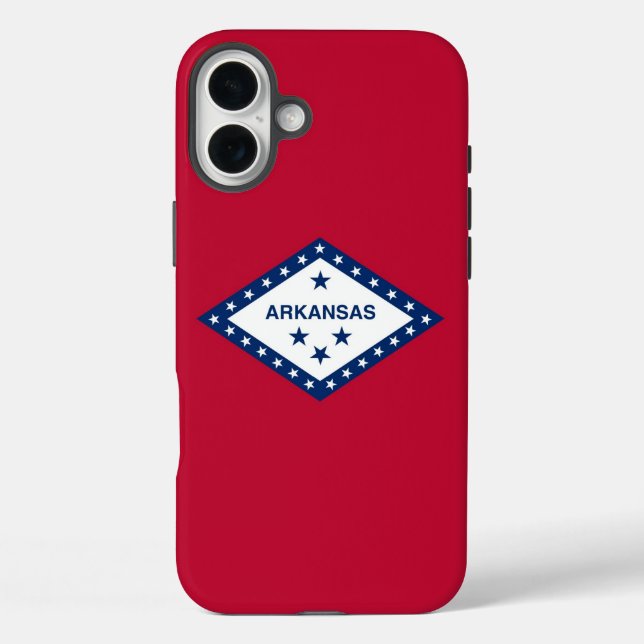 Apple iPhone 16 Plus Case-Mate, Arkansas-Flag Hülle (Rückseite)