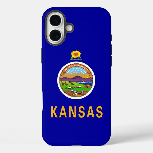 Apple iPhone 16 Plus Case-Mate Kansas Flag Hülle (Rückseite)