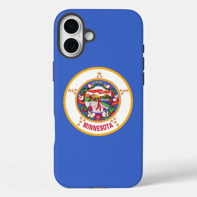 Apple iPhone 16 Plus Case-Mate, Minnesota-Flag Hülle (Rückseite)